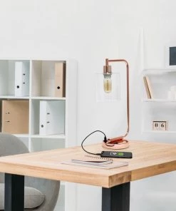 Hot Sale 😉 Lalia Home Modern Iron Desk Lamp With USB Port And Glass Shade - Rose Gold ⭐ -Adesso Sales Store 00f16896021ca31c 2530 w800 h800 b0 p0