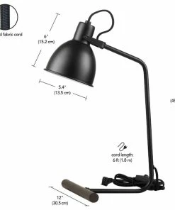 Cheap 😍 Globe Electric Cole 18" Matte Black Desk Lamp With Faux Wood Accent And LED Bulb Included ⌛ -Adesso Sales Store 01113c13026abc75 0469 w800 h800 b1 p0