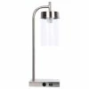 Coupon ❤️ LumiSource 21" Brushed Nickel Desk Lamp With USB Port In Base, Clear Glass Shade 😀 -Adesso Sales Store 02917af3027d0de0 9091 w800 h800 b1 p0