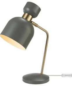 New 🥰 Globe Electric 16" Gray Desk Lamp With Arm And Pivot Joint 🎁