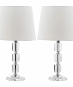 Promo ๐งจ Safavieh Erin Crystal Cube Lamp ZMT-LIT4126C (Set Of 2) - Clear/White ๐