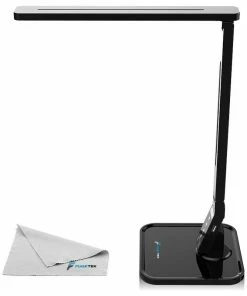 Buy 🌟 Anzy Led Desk Lamp Exclusive Model With Recessed Leds, 5-Level Dimmer -Jet Black ✨