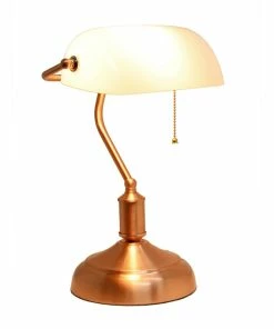 Deals 👍 All The Rages Inc. Simple Designs Executive Bankers Desk Lamp With White Glass Shade LT3216-RGD 👏 -Adesso Sales Store 1c118fc700a7fd94 1992 w800 h800 b1 p0