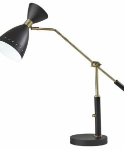 Best deal ⌛ HomeRoots 8"x36.5"x31.75" Black Metal Adjustable Desk Lamp 😍