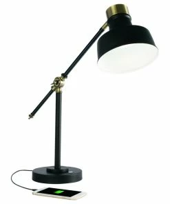 Wholesale โญ HomeRoots Matte Black And Antiqued Brass LED Adjustable Desk Lamp ๐ฅฐ