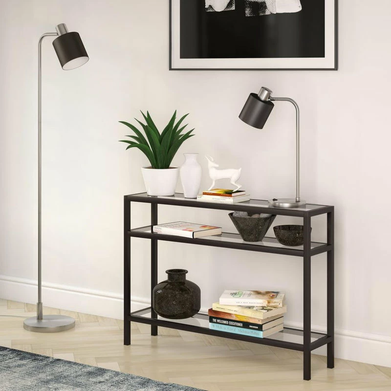 Promo 🤩 Hudson&Canal Thew 20.75 Tall Table Lamp With Metal Shade In Nickel/Black 🤩 5 Promo 🤩 Hudson&Canal Thew 20.75 Tall Table Lamp With Metal Shade In Nickel/Black 🤩 - Image 3