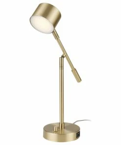 Hot Sale 👏 Globe Electric Aristocrat 16" Integrated LED Matte Brass Swing Arm Desk Lamp 🎉