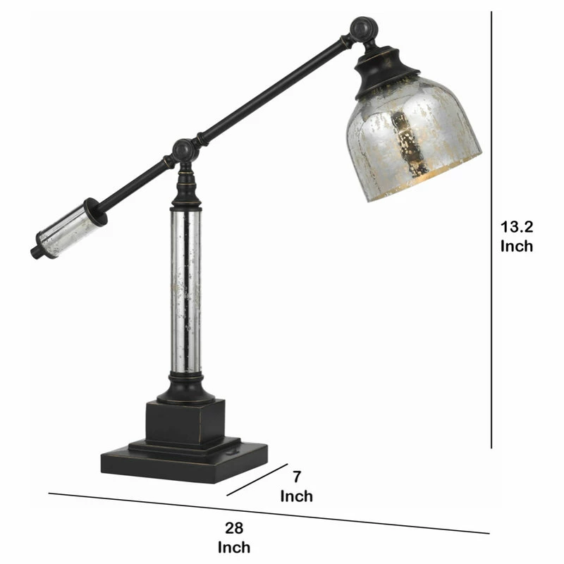 Hot Sale ๐ Benjara 60 Watt Metal Body Table Lamp With Dome Glass Shade Black And Silver- Saltoro ๐งจ 7 Hot Sale ๐ Benjara 60 Watt Metal Body Table Lamp With Dome Glass Shade Black And Silver- Saltoro ๐งจ - Image 5