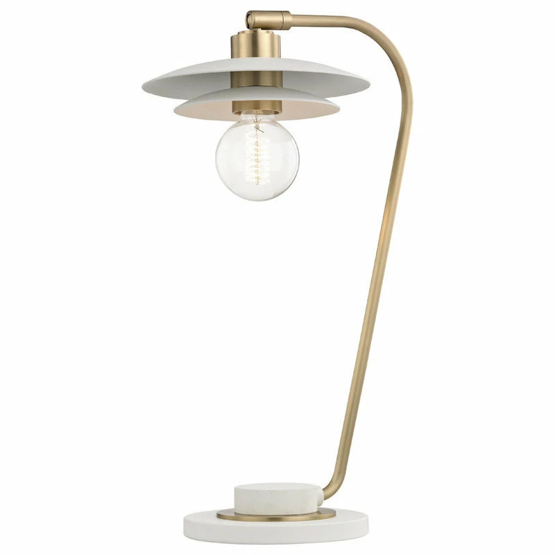 Deals 😀 Hudson Valley Lighting Milla Table Lamp - Aged Brass - White Accents ✨ 3 Deals 😀 Hudson Valley Lighting Milla Table Lamp - Aged Brass - White Accents ✨
