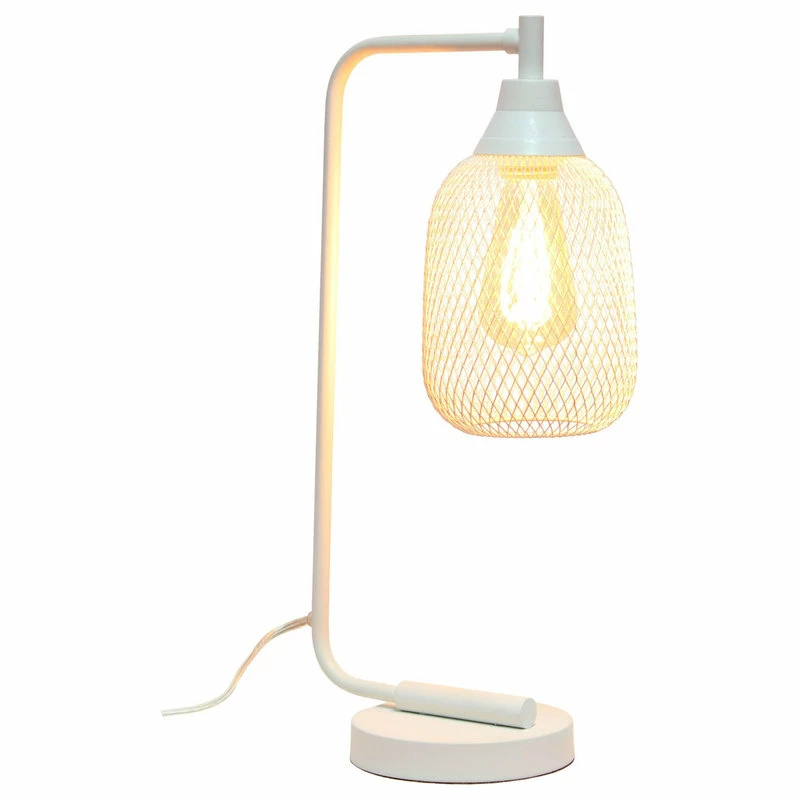 Best Pirce โ All The Rages Inc. Contemporary Home Office Metal Mesh Wire Shade Desk Lamp In Matte White Finish ๐คฉ 4 Best Pirce โ All The Rages Inc. Contemporary Home Office Metal Mesh Wire Shade Desk Lamp In Matte White Finish ๐คฉ - Image 2