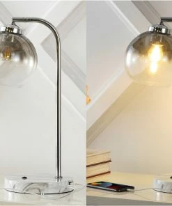 Cheapest 🥰 JONATHAN Y Ada 20" Iron/Glass LED Task Lamp With USB Charging Port, Chrome/Smoke Gray 😉 -Adesso Sales Store 4271379a0331a72c 1799 w800 h800 b0 p0