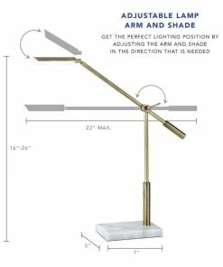New ⭐ Adesso Home Vera Metal LED Desk Lamp In Antique Brass 👏 -Adesso Sales Store 51912bd90f75122a 2582 w800 h800 b1 p0