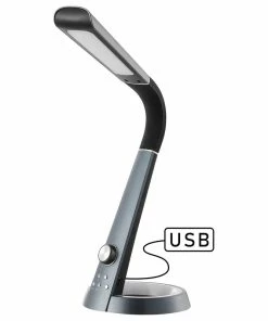 Budget 🎉 JONATHAN Y Milton 19" Aluminum Adjustable Head Dimmable USB Charging LED Task Lamp, Black 👍 -Adesso Sales Store 5241d380000f2206 4926 w800 h800 b1 p0