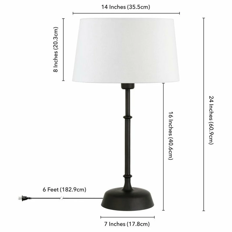 Budget โ Hudson&Canal Derek 24.25 Tall Table Lamp With Fabric Shade In Blackened Bronze/White ๐ 6 Budget โ Hudson&Canal Derek 24.25 Tall Table Lamp With Fabric Shade In Blackened Bronze/White ๐ - Image 4