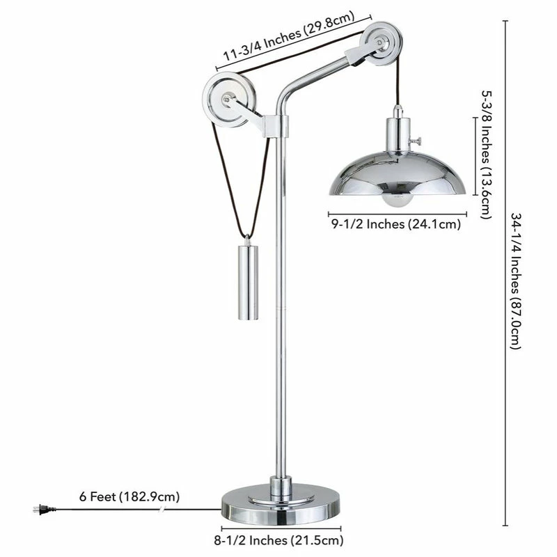 Outlet ๐ Hudson&Canal Neo 33.5 Tall Solid Wheel Pulley System Table Lamp With Metal Shade In... โญ 6 Outlet ๐ Hudson&Canal Neo 33.5 Tall Solid Wheel Pulley System Table Lamp With Metal Shade In... โญ - Image 4