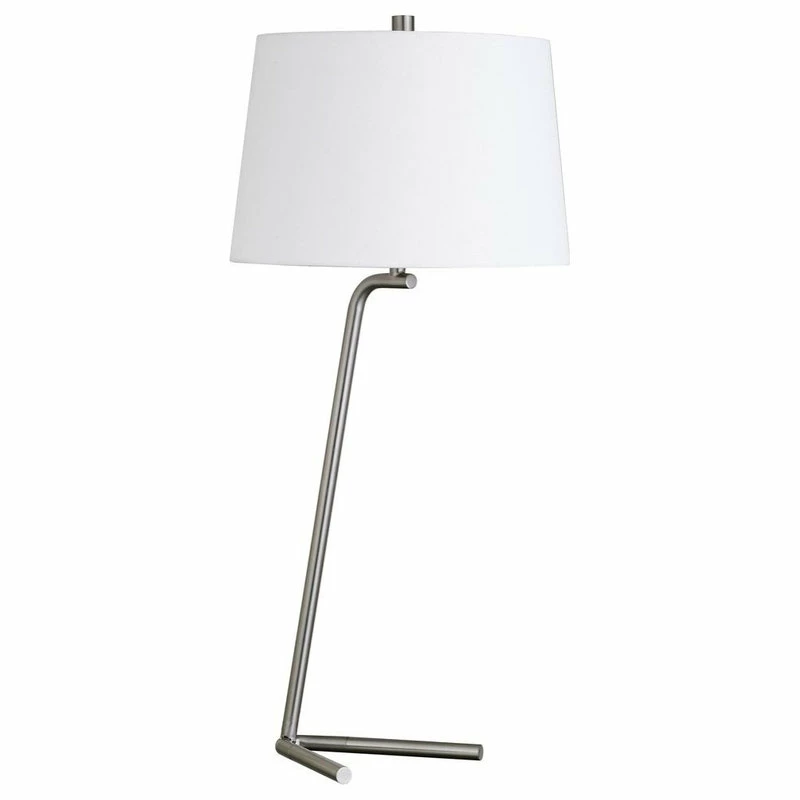 Best Sale ✨ Hudson&Canal Markos 28.5 Tall Tilted Table Lamp With Fabric Shade In Brushed Nickel/White ⌛ 3 Best Sale ✨ Hudson&Canal Markos 28.5 Tall Tilted Table Lamp With Fabric Shade In Brushed Nickel/White ⌛