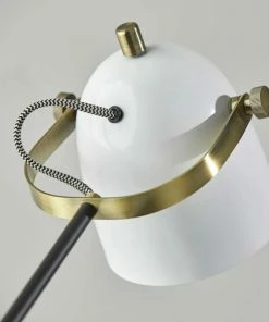 Best deal ✨ HomeRoots 8"x24.5"x18.5", 28.5" White Metal Desk Lamp 🌟 -Adesso Sales Store 64d185190ec40a82 5908 w800 h800 b0 p0