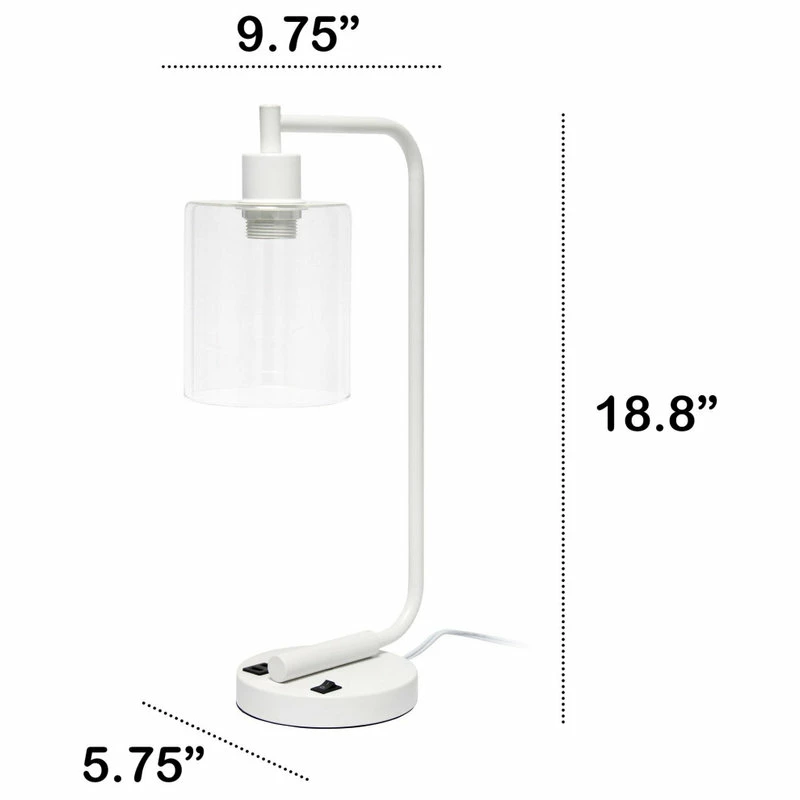 Discount ๐งจ Lalia Home Modern Iron Desk Lamp With USB Port And Glass Shade ๐ 5 Discount ๐งจ Lalia Home Modern Iron Desk Lamp With USB Port And Glass Shade ๐ - Image 3