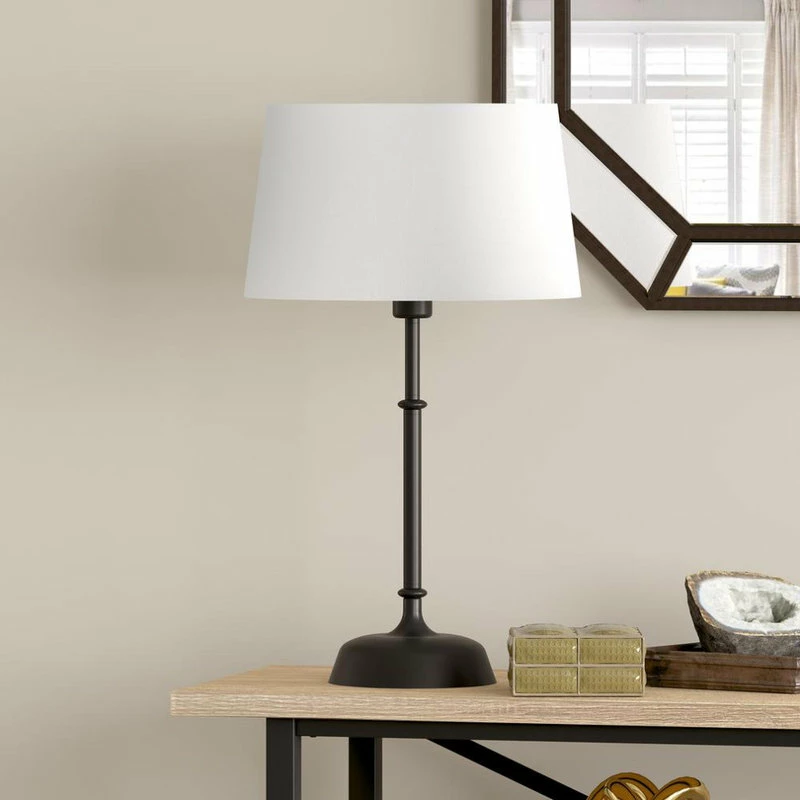 Budget โ Hudson&Canal Derek 24.25 Tall Table Lamp With Fabric Shade In Blackened Bronze/White ๐ 4 Budget โ Hudson&Canal Derek 24.25 Tall Table Lamp With Fabric Shade In Blackened Bronze/White ๐ - Image 2