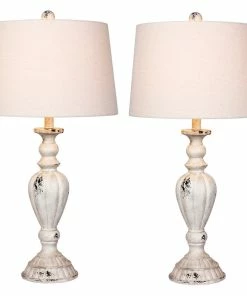 Cheapest ๐ Fangio Lighting Resin Table Lamps In Cottage, Antique White, 29.5" ๐คฉ
