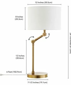 Best Pirce 🧨 Hudson&Canal Lucas Height-Adjustable Table Lamp With Fabric Shade In Brushed Brass/White 🛒 -Adesso Sales Store 7991c35c038df2cb 7740 w800 h800 b1 p0