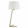Outlet 🌟 Henn&Hart 13" Brushed Brass Finish Metal/Fabric Table Lamp 🎁