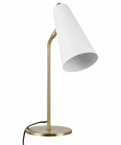 Brand new ⭐ Globe Electric Aemilia 18" Matte Brass Desk Lamp With Matte White Shade 🎁