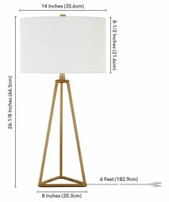 Brand new ✨ Hudson&Canal Gio 26.13 Tall Table Lamp With Fabric Shade In Brass/White ⭐ -Adesso Sales Store 81413aca03988108 2007 w800 h800 b1 p0