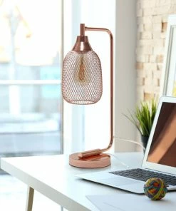 Cheap 👏 All The Rages Inc. Contemporary Home Office Metal Mesh Wire Shade Desk Lamp In Rose Gold Finish 😀 -Adesso Sales Store 823168aa0fcdd686 9903 w800 h800 b0 p0
