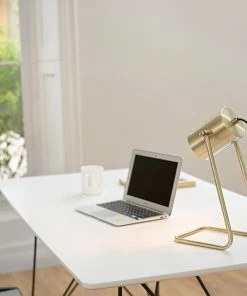 Cheapest 👍 Globe Electric Sahara 14" Matte Brass Swing Shade Desk Lamp ✨ -Adesso Sales Store 8ec1e6db018ee991 2136 w800 h800 b0 p0
