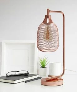 Cheap 👏 All The Rages Inc. Contemporary Home Office Metal Mesh Wire Shade Desk Lamp In Rose Gold Finish 😀 -Adesso Sales Store 8f1152e00fcdd684 9903 w800 h800 b0 p0