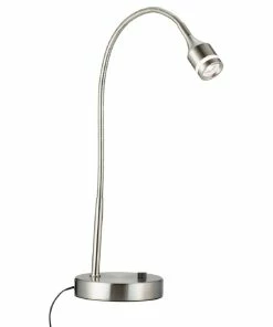 Outlet 🤩 HomeRoots 11"x5-17"x11-18" Brushed Steel Metal LED Desk Lamp 😉