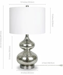 Flash Sale 🎁 Hudson&Canal Katrin 23.5 Tall Table Lamp With Fabric Shade In Mercury Glass/Satin... 🎁 -Adesso Sales Store 9891336803bd50f1 1686 w800 h800 b1 p0