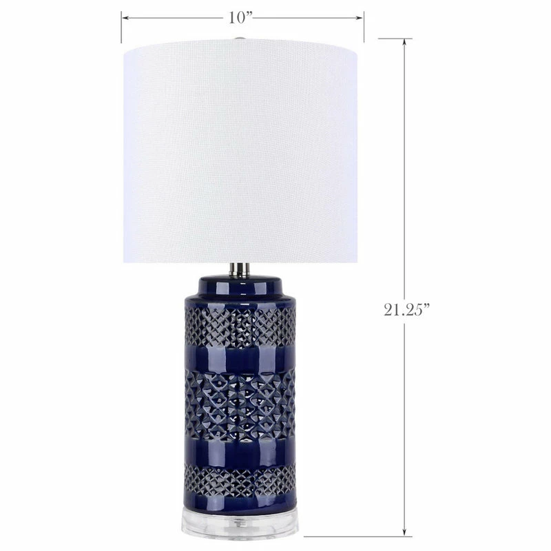 Cheapest ๐ LumiSource 21" Navy Ceramic Table Lamp With Cylindrical Base & White Linen Shade, Set Of 2 ๐ 7 Cheapest ๐ LumiSource 21" Navy Ceramic Table Lamp With Cylindrical Base & White Linen Shade, Set Of 2 ๐ - Image 5