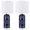 Cheapest 😍 LumiSource 21" Navy Ceramic Table Lamp With Cylindrical Base & White Linen Shade, Set Of 2 🛒 -Adesso Sales Store 9d7150ed027d0daa 0057 w800 h800 b1 p0