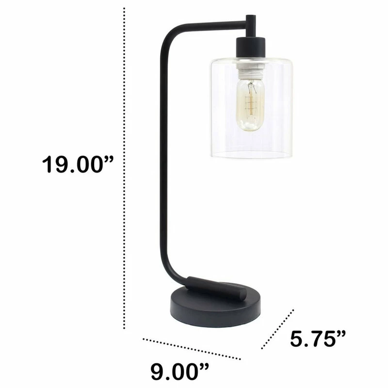 Budget 🥰 All The Rages Inc. Lalia Home Modern Iron Desk Lamp With Glass Shade, Black 🥰 5 Budget 🥰 All The Rages Inc. Lalia Home Modern Iron Desk Lamp With Glass Shade, Black 🥰 - Image 3