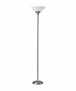 Best Pirce 😍 Adesso Home Glenn Metal 300W Torchiere In Brushed Steel 🔔