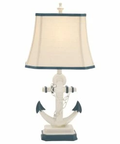 Top 10 ๐ Brimfield & May Set Of 2 Blue Polystone Nautical Table Lamp, 28" 97315 ๐
