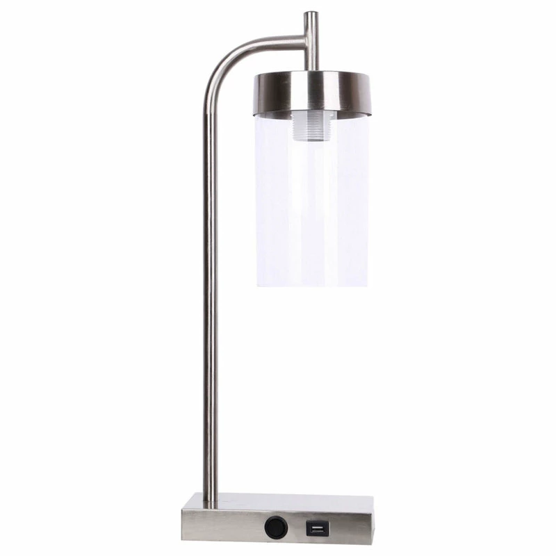 Coupon โค๏ธ LumiSource 21" Brushed Nickel Desk Lamp With USB Port In Base, Clear Glass Shade ๐ 5 Coupon โค๏ธ LumiSource 21" Brushed Nickel Desk Lamp With USB Port In Base, Clear Glass Shade ๐ - Image 3