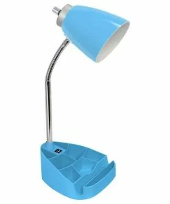 Best Sale 👏 LimeLights Organizer Desk Lamp With Ipad Tablet Stand Book Holder And Usb Port, Blue 🎉