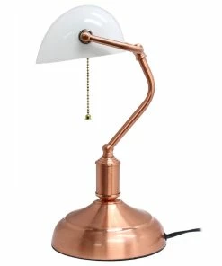 Deals 👍 All The Rages Inc. Simple Designs Executive Bankers Desk Lamp With White Glass Shade LT3216-RGD 👏 -Adesso Sales Store b8010d4b00a7fd8f 1992 w800 h800 b1 p0