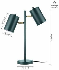 Top 10 🎉 Globe Electric Pratt 20" 2-Light Matte Forest Green Desk Lamp With Rotary Switch On Shades 🔥 -Adesso Sales Store b801e802026abc8a 0469 w800 h800 b1 p0