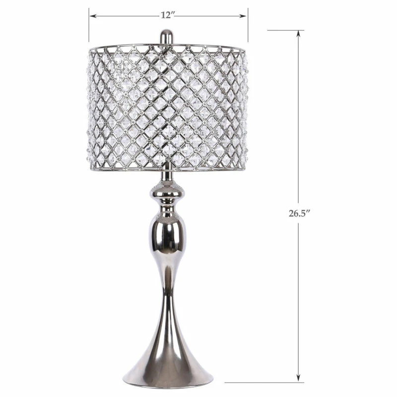 Wholesale ๐ LumiSource 26.5" Polished Nickel Table Lamp, Crystalline Polished Nickel Shades, Set Of 2 ๐คฉ 8 Wholesale ๐ LumiSource 26.5" Polished Nickel Table Lamp, Crystalline Polished Nickel Shades, Set Of 2 ๐คฉ - Image 6