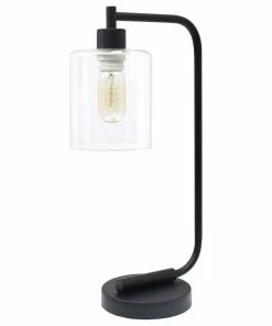 Budget ๐ฅฐ All The Rages Inc. Lalia Home Modern Iron Desk Lamp With Glass Shade, Black ๐ฅฐ