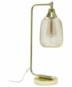 Flash Sale 😍 All The Rages Inc. Lalia Home Industrial Mesh Desk Lamp With Gold Finish LHD-2000-GL 🤩