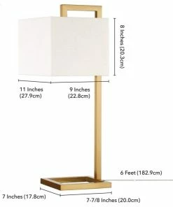 Outlet 🎉 Hudson&Canal Grayson 26 Tall Table Lamp With Fabric Shade In Brass/White 😍 -Adesso Sales Store cdc1755d03aaf085 2061 w800 h800 b1 p0