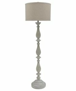 New 👏 Ashley Furniture Industries Bernadate Whitewash Poly Floor Lamp, 62" H ✔️