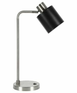 Promo ๐คฉ Hudson&Canal Thew 20.75 Tall Table Lamp With Metal Shade In Nickel/Black ๐คฉ