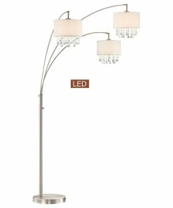 Best reviews of ✔️ Artiva Lumiere IV LED Crystal Arched Floor Lamp, Dimmer, Brushed Nickel, 80" 😀