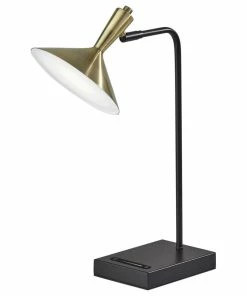 Outlet 🌟 HomeRoots 7"x13"x21.75" Black Metal LED Desk Lamp 🔔